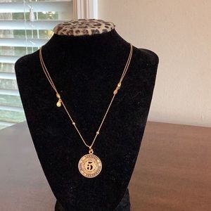 NWOT Alex and Ani Gold Numerology Necklace, Number 5